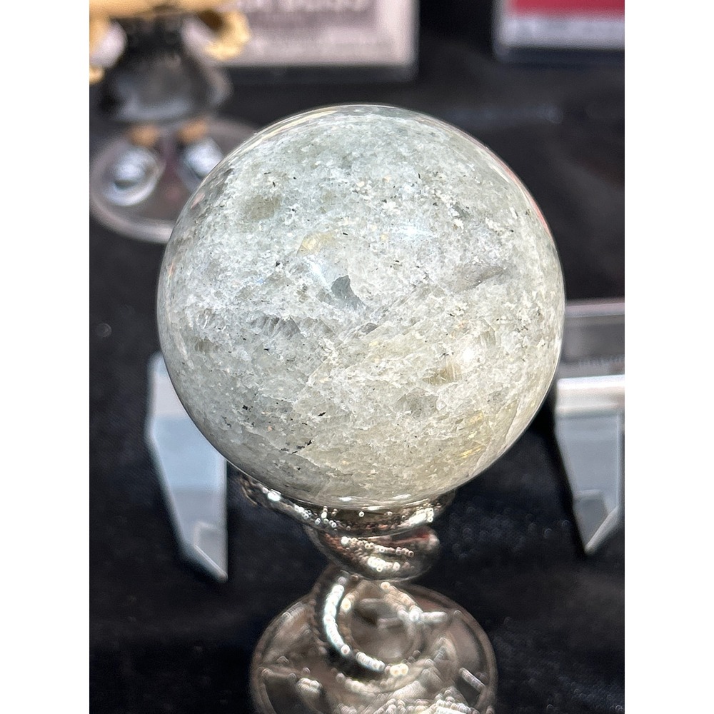 Silver Labradorite many flashes Crystal Sphere Gemstone Orb 2.1 Inch #14 - Picture 1 of 5